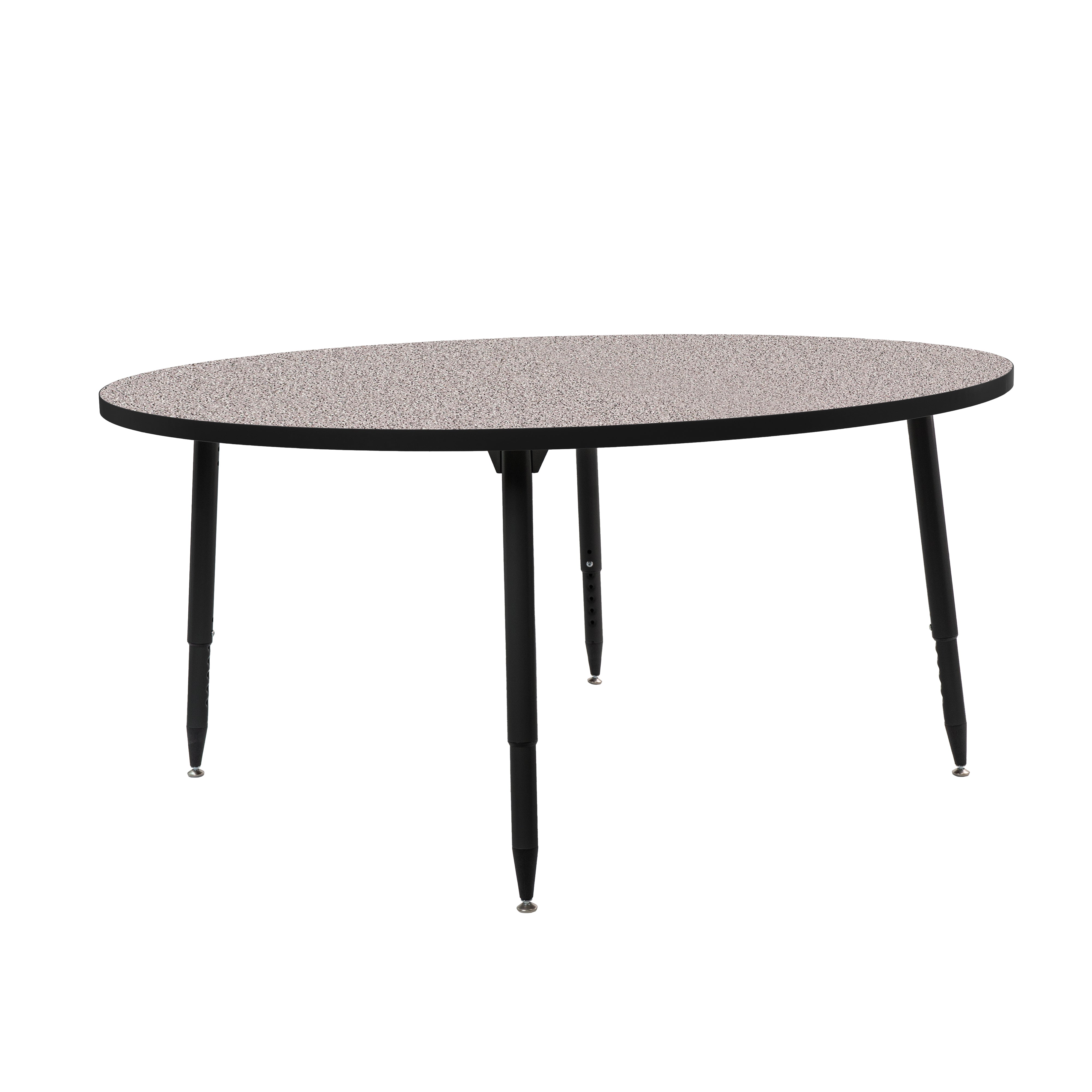 Adapte 60" Round Thermofused Activity Table with Adjustable Tapered Legs - Gray/Black