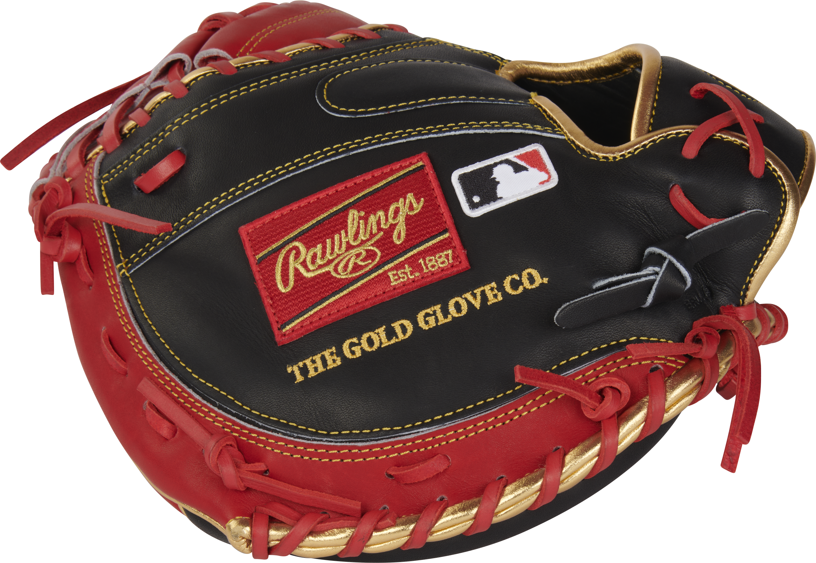 Rawlings Heart Of The Hide With Contour Technology Catchers Mitt 32.5-Inch Baseball Glove - Right Hand Thrower - Scarlet/Black