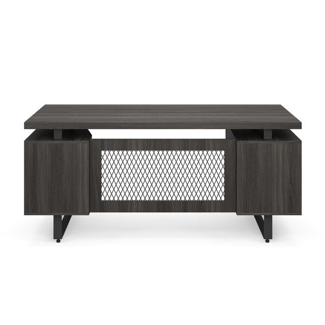 OfficeSource Palisades Single Pedestal Desk - 66" x 30" - Gauntlet Gray