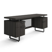 OfficeSource Palisades Double Pedestal Credenza - Gauntlet Gray