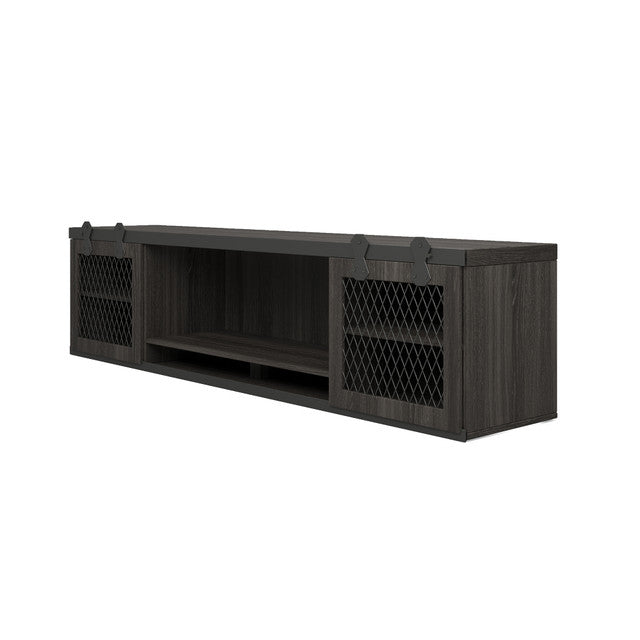 OfficeSource Palisades Wall Mounted Hutch with Sliding Doors - Gauntlet Gray
