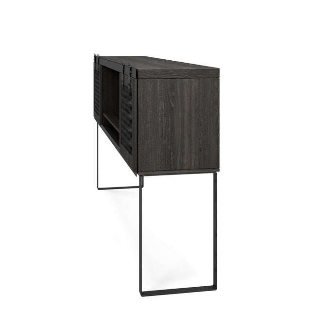 OfficeSource Palisades Hutch with Supports & Sliding Doors - 72" - Gauntlet Gray