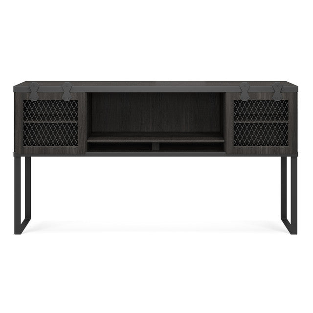 OfficeSource Palisades Hutch with Supports & Sliding Doors - 72" - Gauntlet Gray