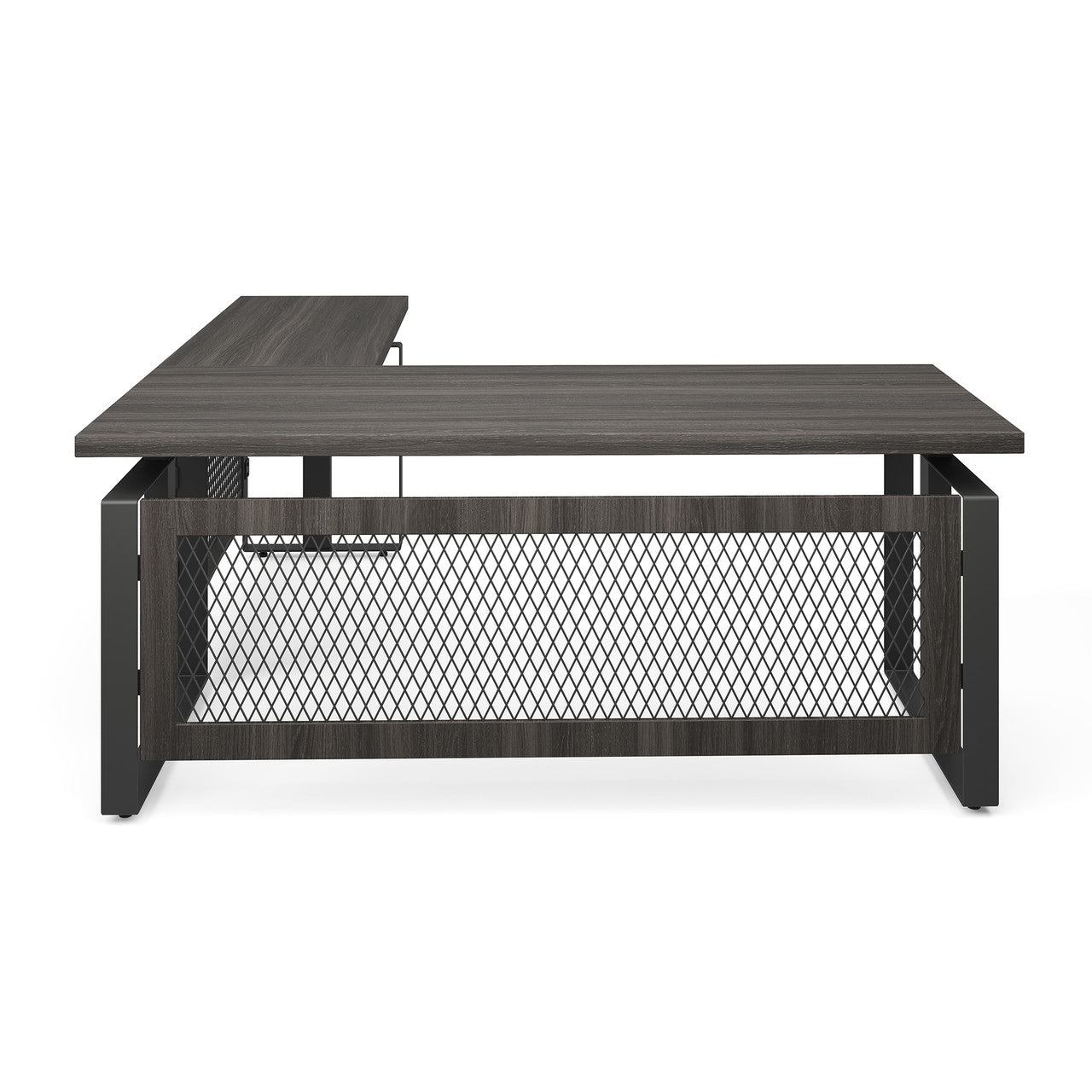 OfficeSource Palisades L Shape Electric Height Adjustable Desk - Gauntlet Gray