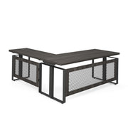 OfficeSource Palisades L Shape Electric Height Adjustable Desk - Gauntlet Gray
