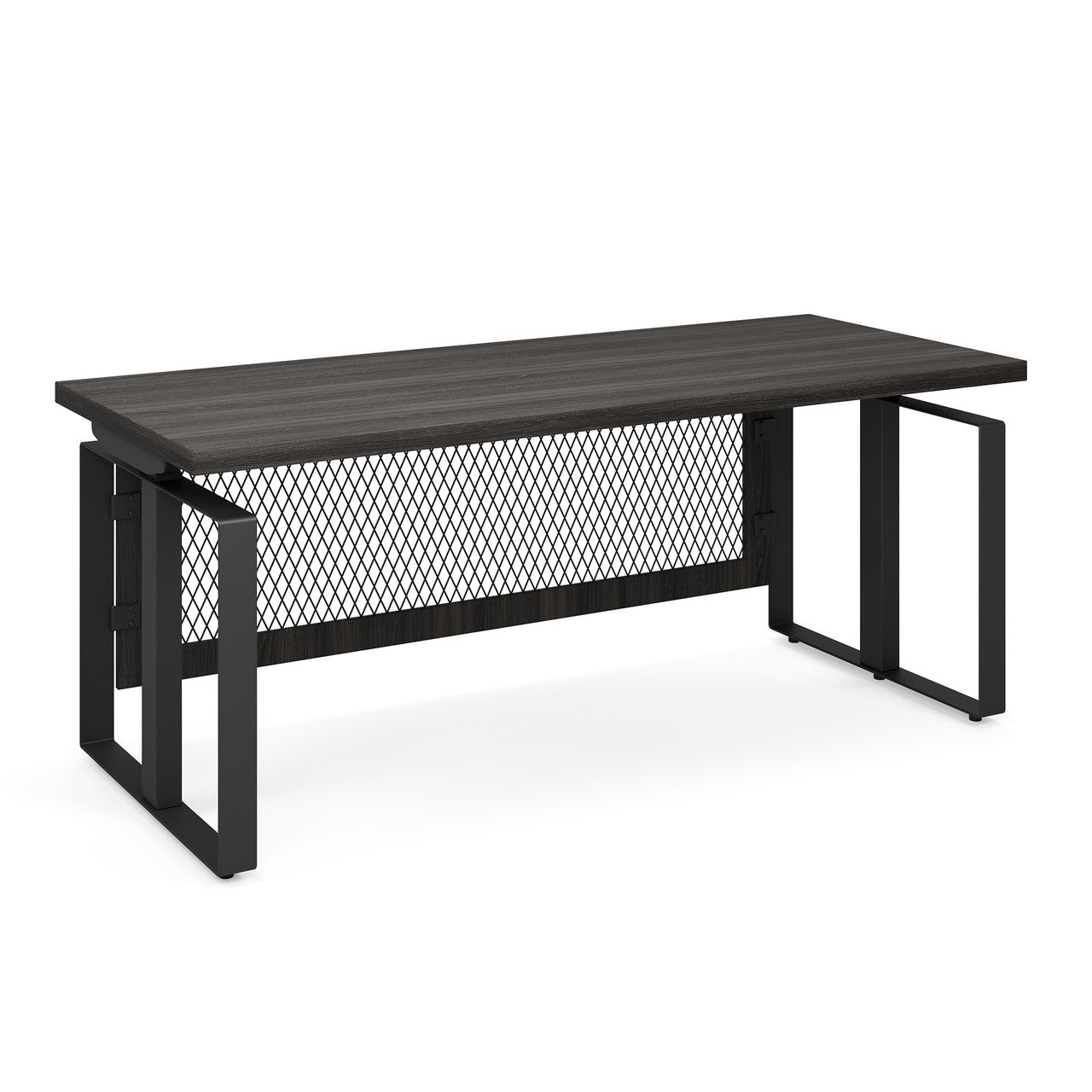 OfficeSource Palisades Industrial Height Adjustable Desk - 72" x 30" - Gauntlet Gray