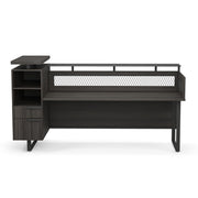 OfficeSource Palisades Reception Desk with Glass Top - Left - Gauntlet Gray
