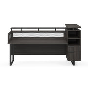 OfficeSource Palisades Reception Desk with Glass Top - Right - Gauntlet Gray