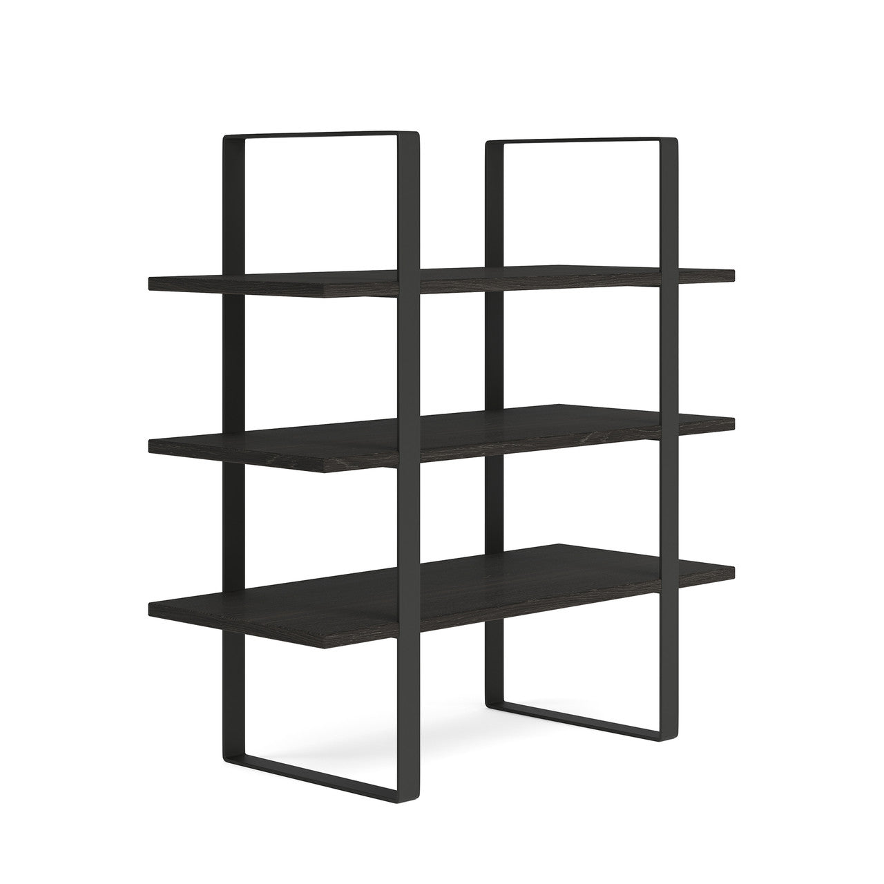 OfficeSource Palisades 38"H 3-Shelf Open Bookcase Hutch - Gauntlet Gray