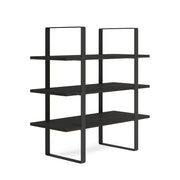 OfficeSource Palisades 38"H 3-Shelf Open Bookcase Hutch - Gauntlet Gray