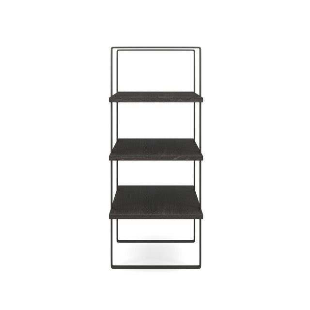OfficeSource Palisades 38"H 3-Shelf Open Bookcase Hutch - Gauntlet Gray