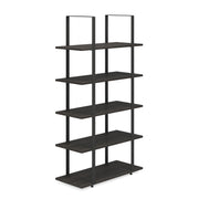 OfficeSource Palisades  67"H 5-Shelf Open Bookcase Hutch - Gauntlet Gray