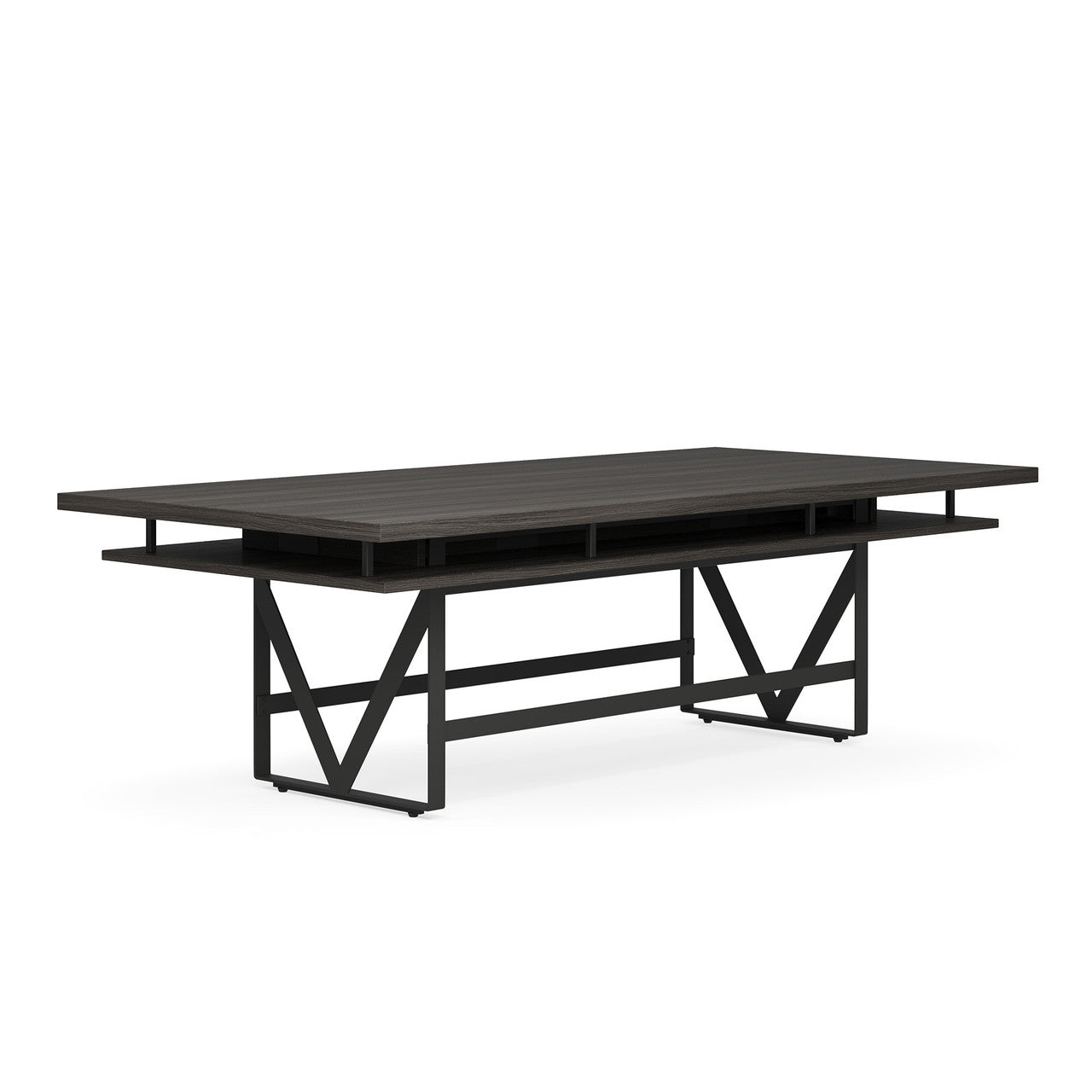 OfficeSource Palisades Standing Height Table - 96"W - Gauntlet Gray