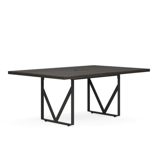 OfficeSource Palisades Sitting Height Conference Table - 72"W - Gauntlet Gray