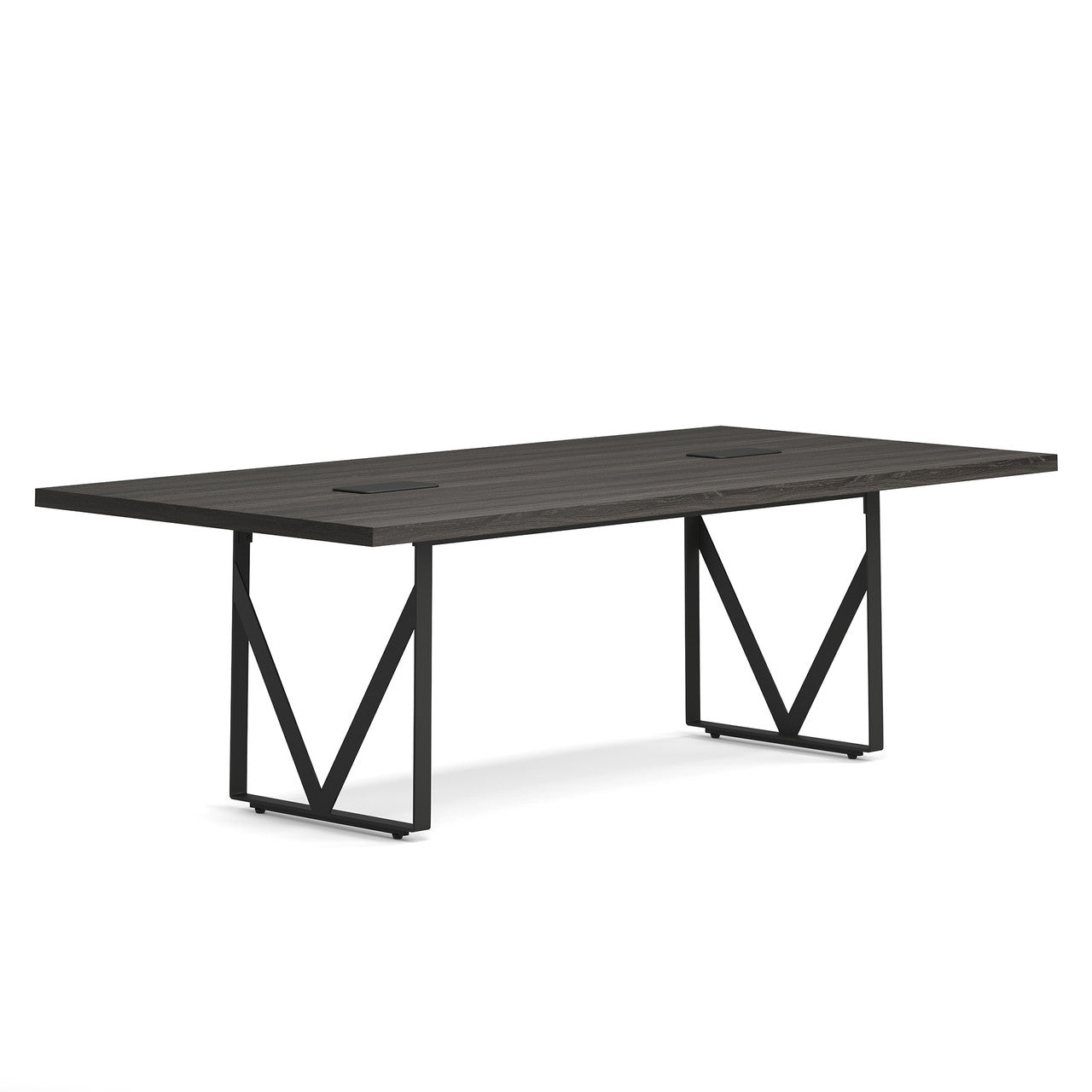 OfficeSource Palisades Sitting Height Conference Table - 96"W - Gauntlet Gray
