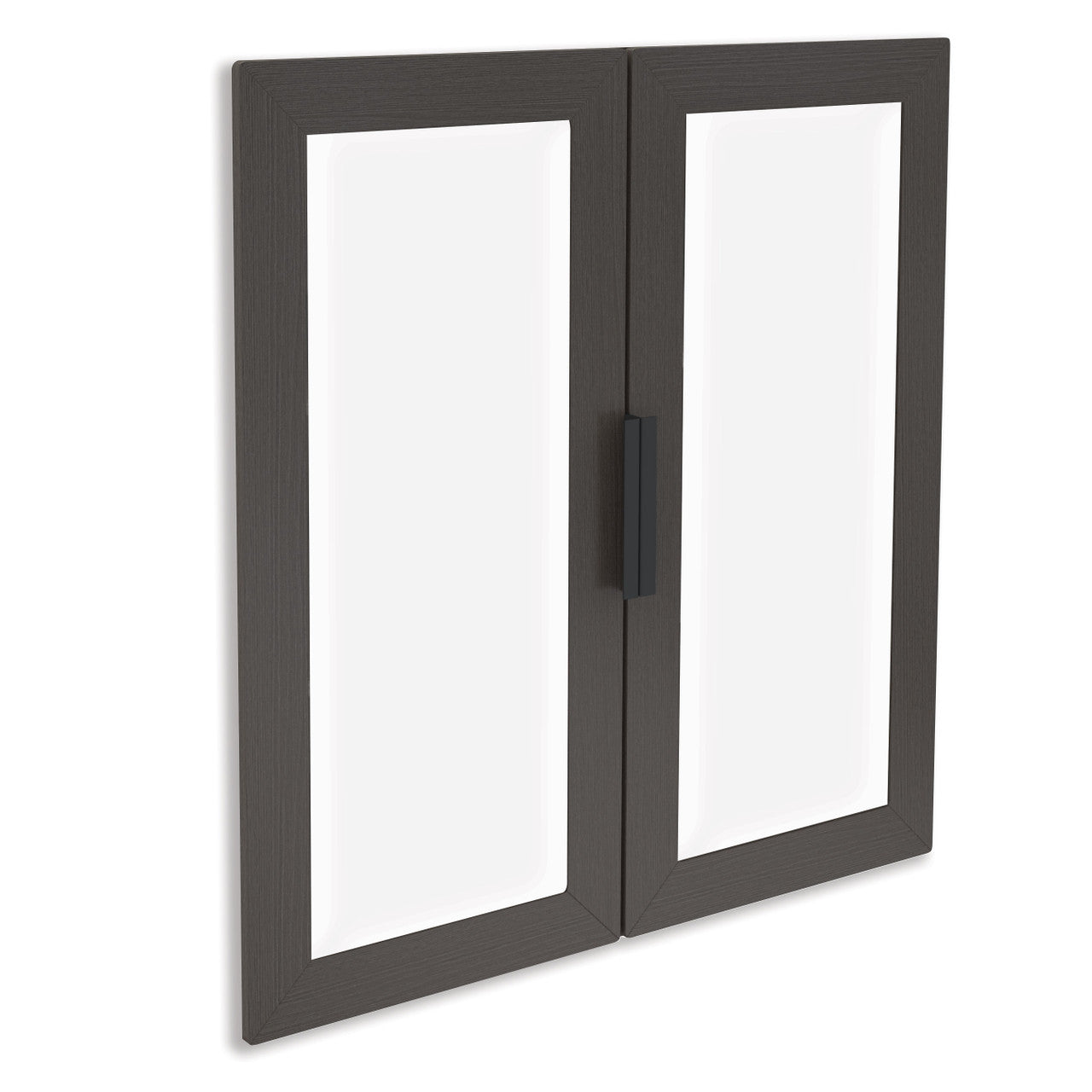 OfficeSource Palisades Optional Glass Doors - For Bookcase/Hutch (#EVS600) - Gauntlet Gray