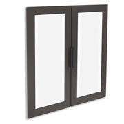 OfficeSource Palisades Optional Glass Doors - For Bookcase/Hutch (#EVS600) - Gauntlet Gray