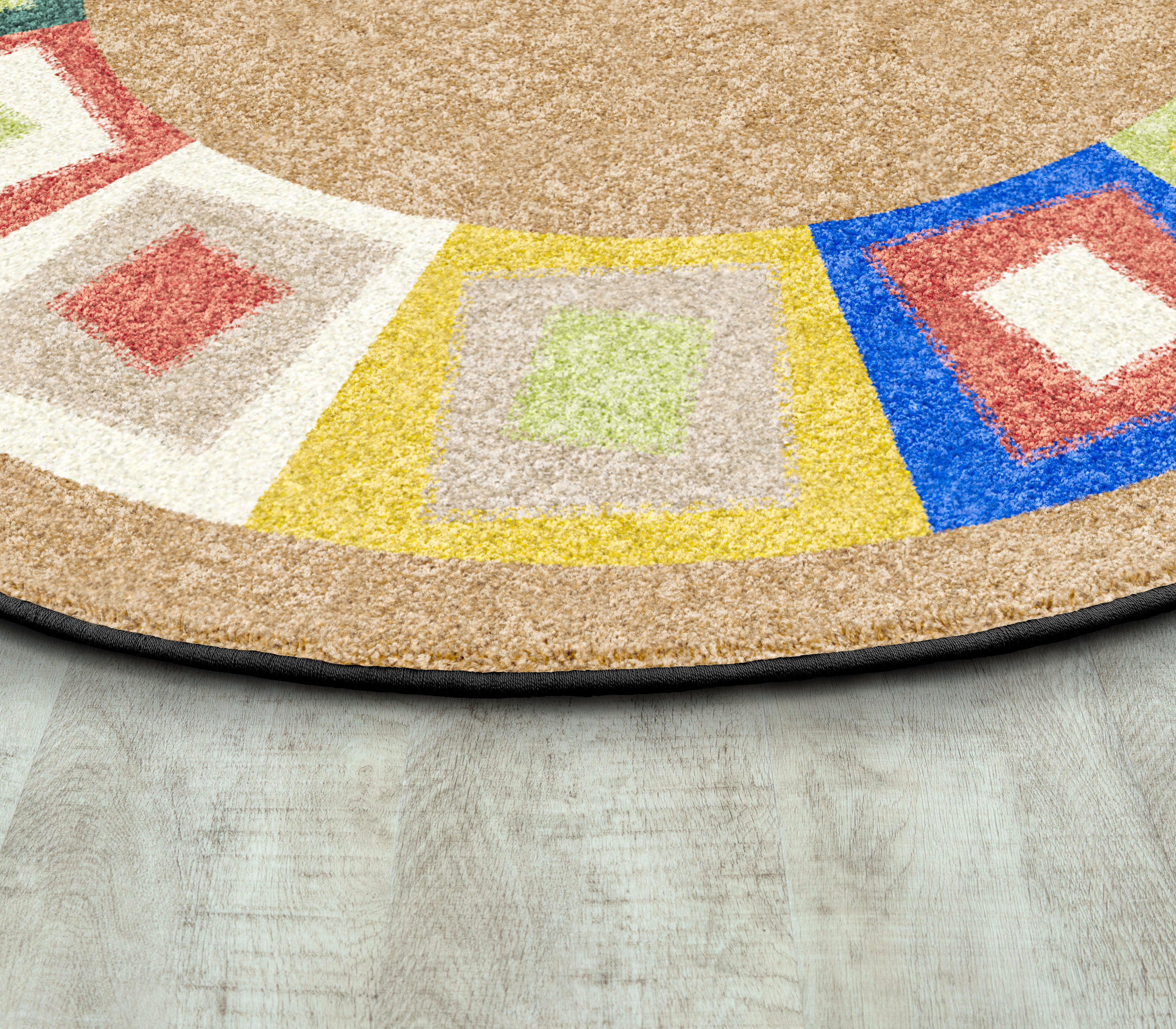 Off Balance 7'7" Round area rug in color Softs
