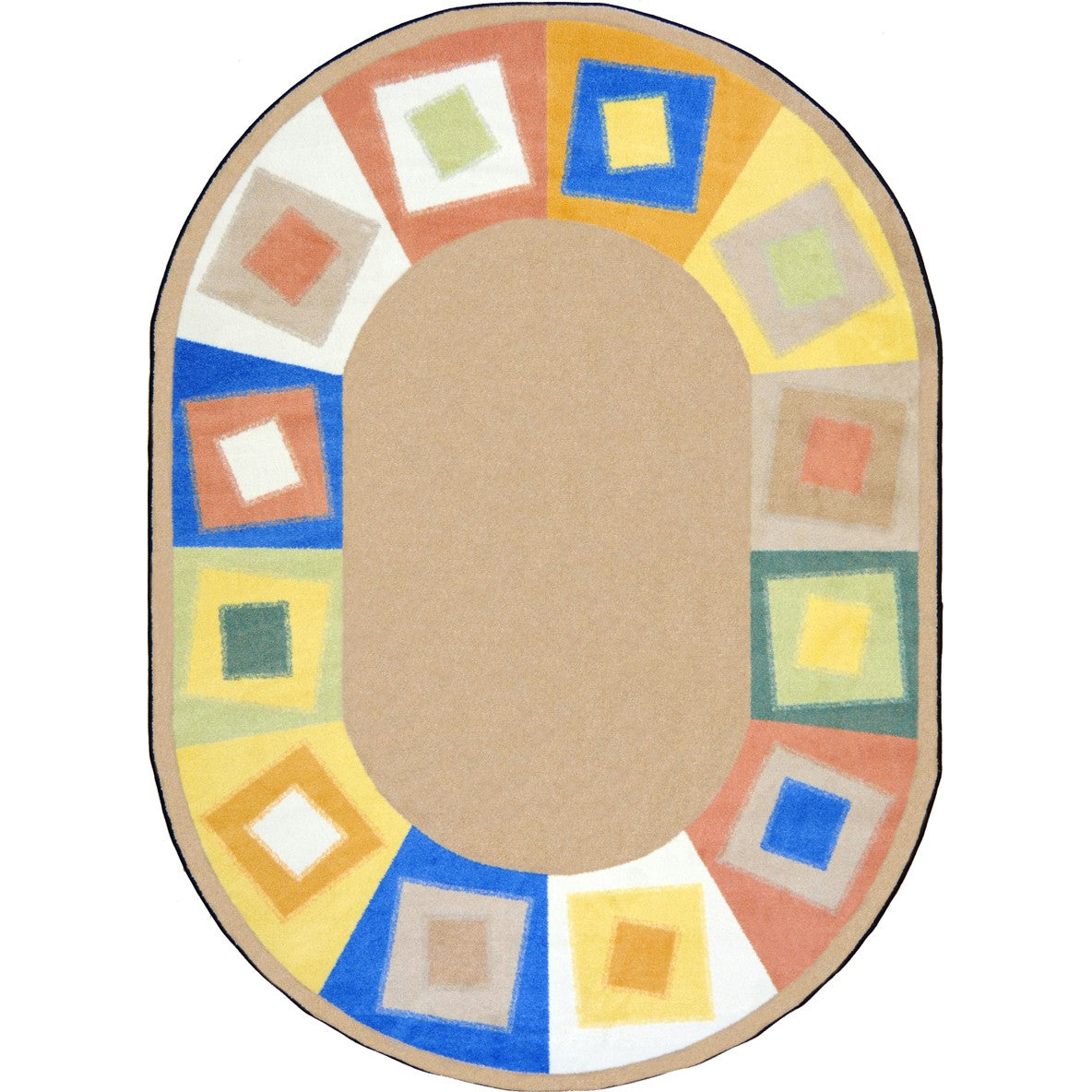 Off Balance 7'8" x 10'9" Oval area rug in color Softs