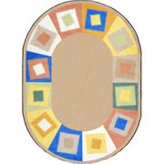 Off Balance 7'8" x 10'9" Oval area rug in color Softs