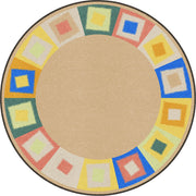 Off Balance 7'7" Round area rug in color Softs