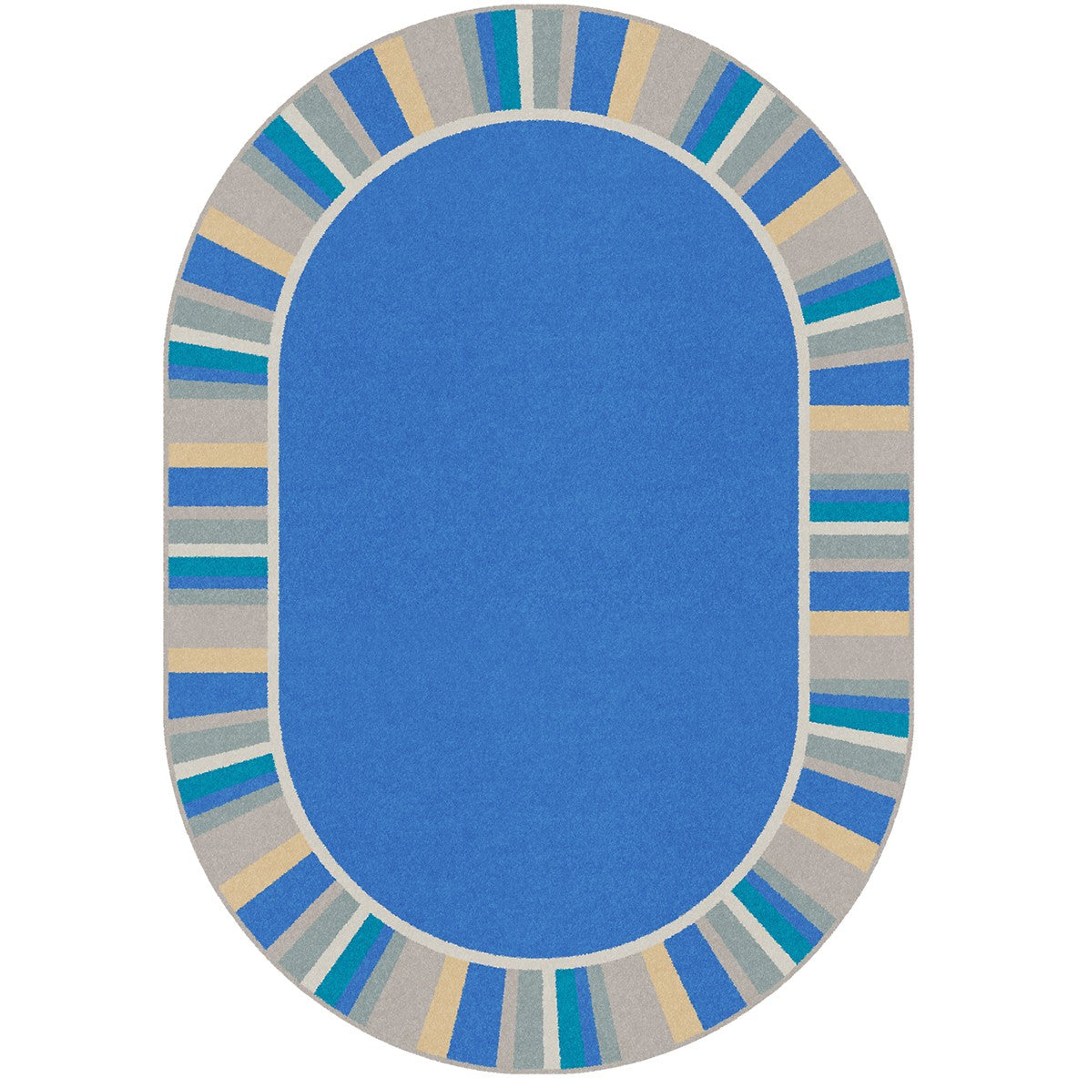 Off the Cuff 3'10" x 5'4" Oval area rug in color Light Blue