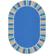 Off the Cuff 3'10" x 5'4" Oval area rug in color Light Blue