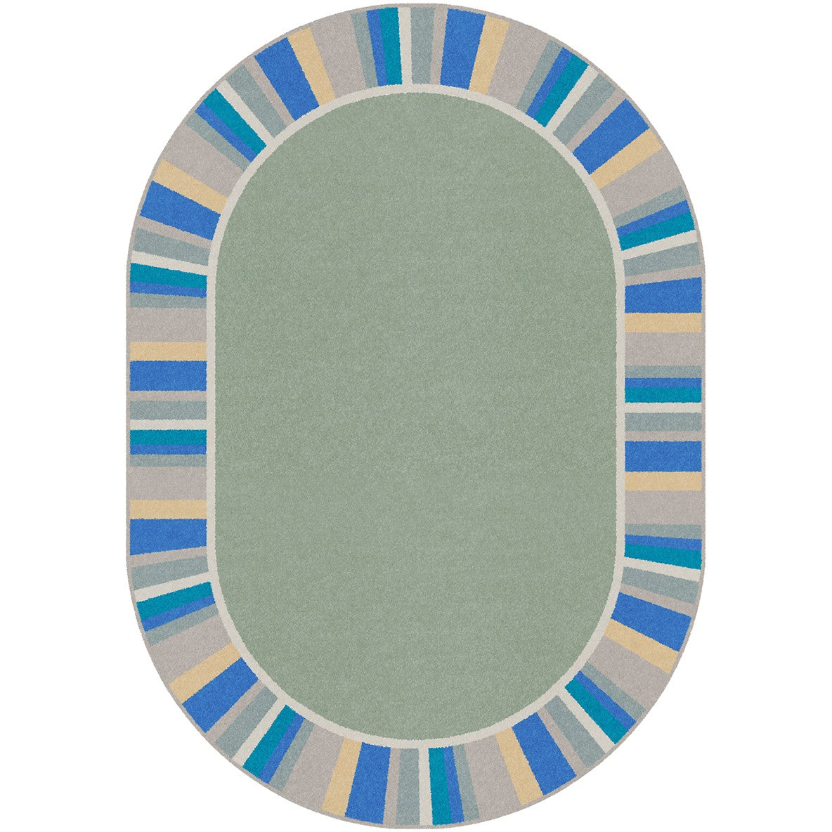 Off the Cuff 10'9" x 13'2" Oval area rug in color Sage