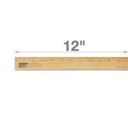 Ruler, 12" Single Metal Edge, Wood