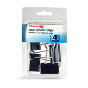Binder Clips, Medium, 4/Clamshell Pack