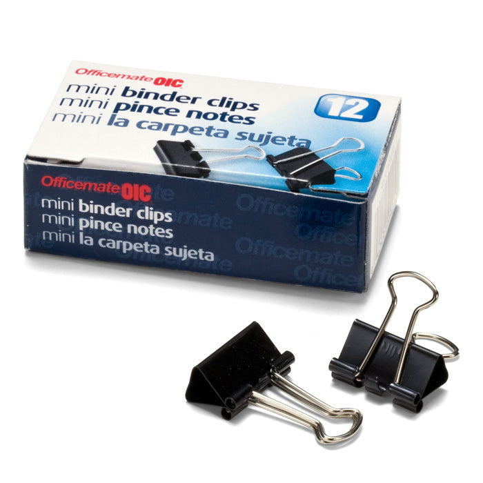 Binder Clips, Mini, 9/16" Wide, 1/4" Capacity