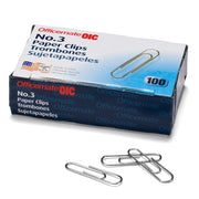 Paper Clips, #3 Gem, 100/Box