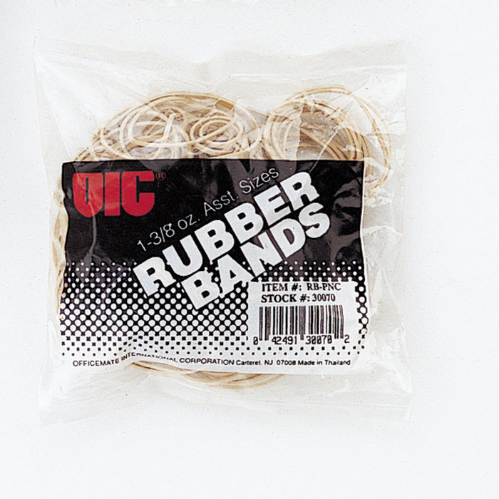 Rubber Bands, Assorted Size, 1.375 Oz Poly Bag