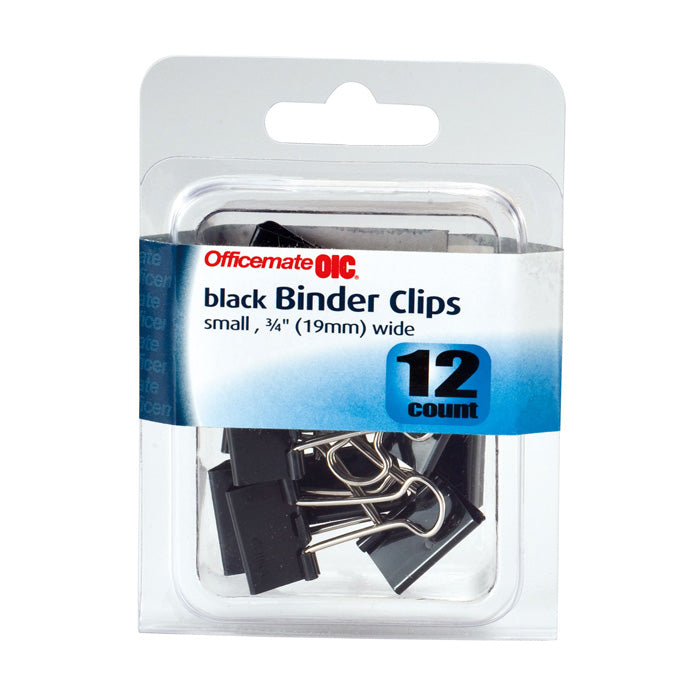 Binder Clips, Small, Assorted Colors, 12/Clamshell Pack