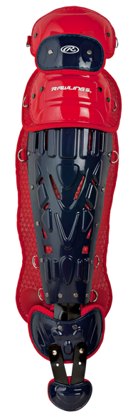 Rawlings Velo 2.0 Adult Catchers Leg Guards - Navy/Scarlet