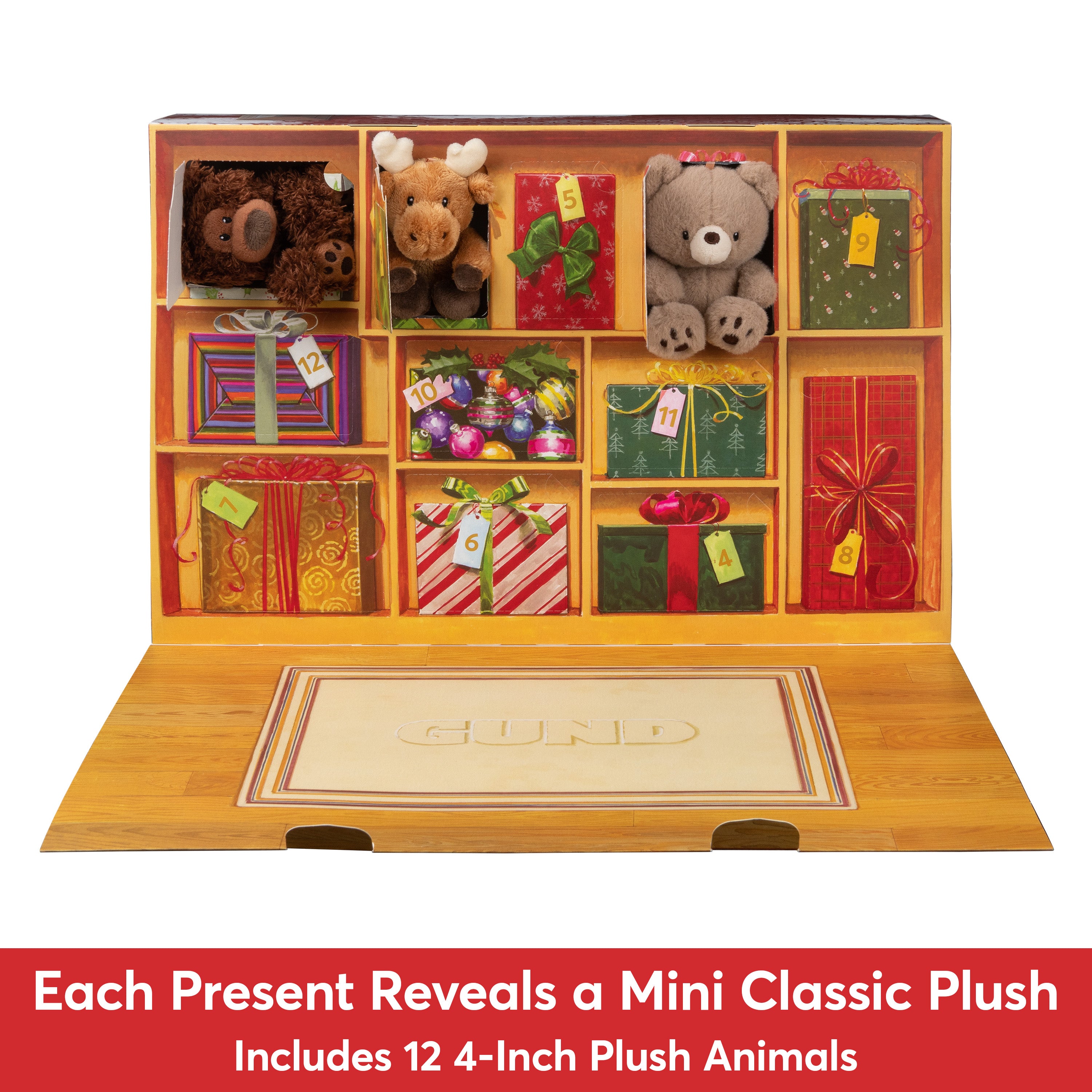 GUND 12-Day Surprise Plush Advent Calendar, Advent Calendar 2024, Holiday Gift for Ages 3 and Up, 18”