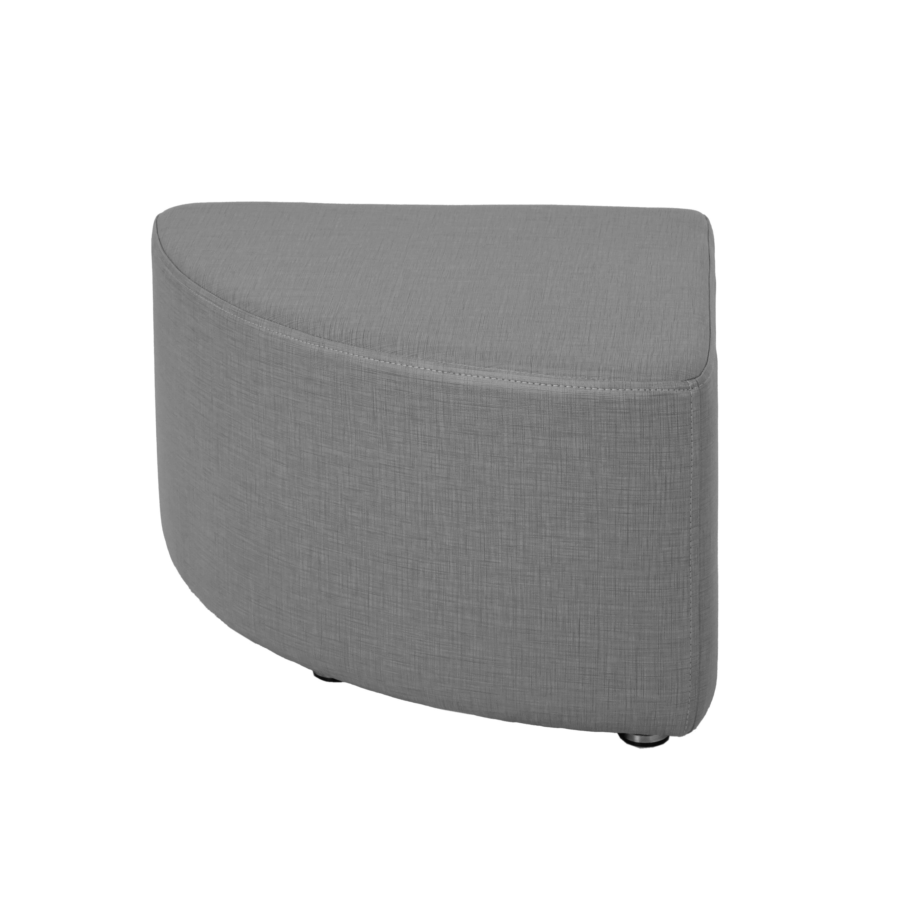 Pro Series Upholstered Pie Ottoman 12" Height - Slate Gray Crosshatch