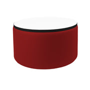 Pro Series Upholstered 30" Round Dry-Erase Ottoman Table 18" Height - Crimson/Whiteboard