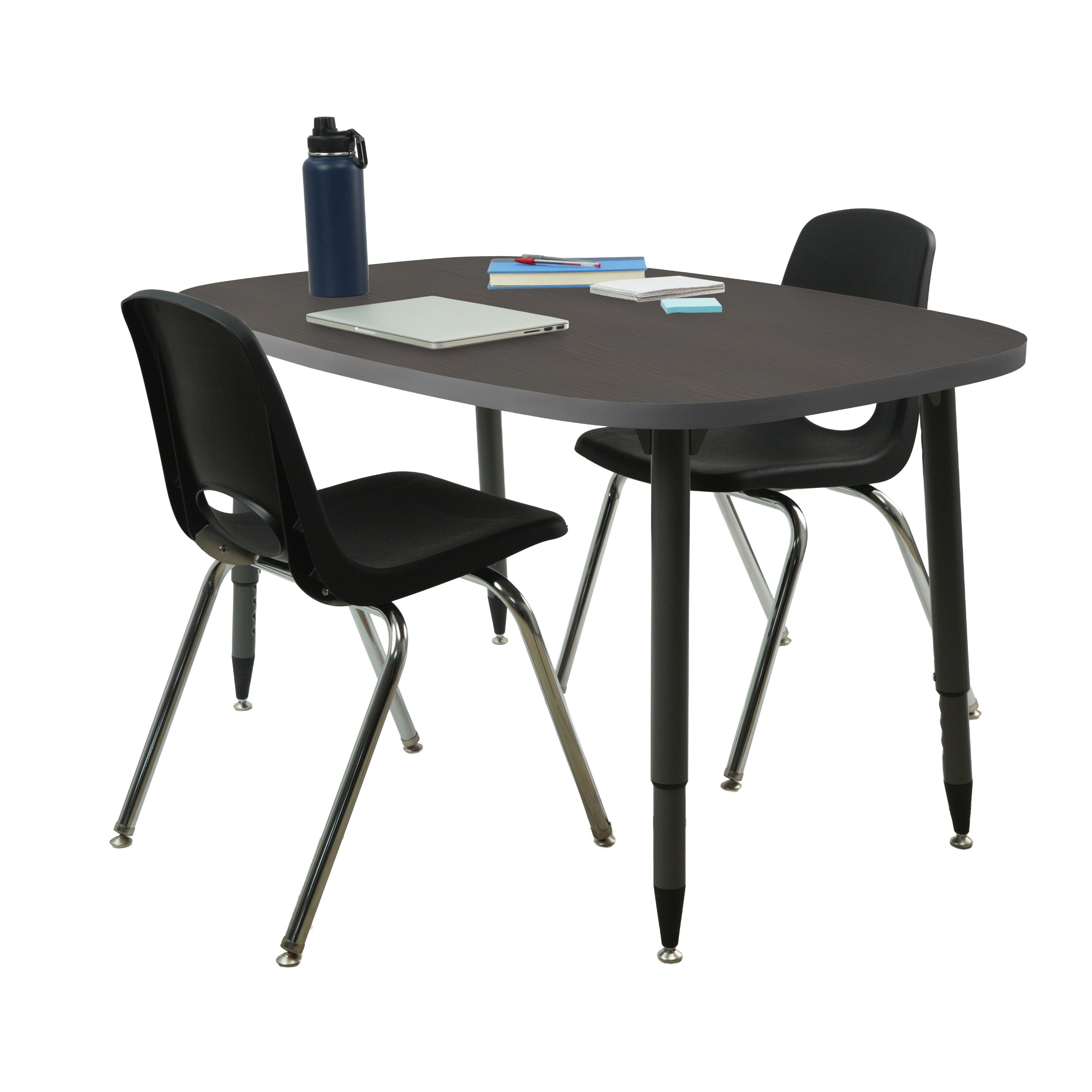 Adapte 31" x 50" Rounded Rectangle Thermofused Activity Table with Adjustable Tapered Legs - Cosmic Strandz/North Sea