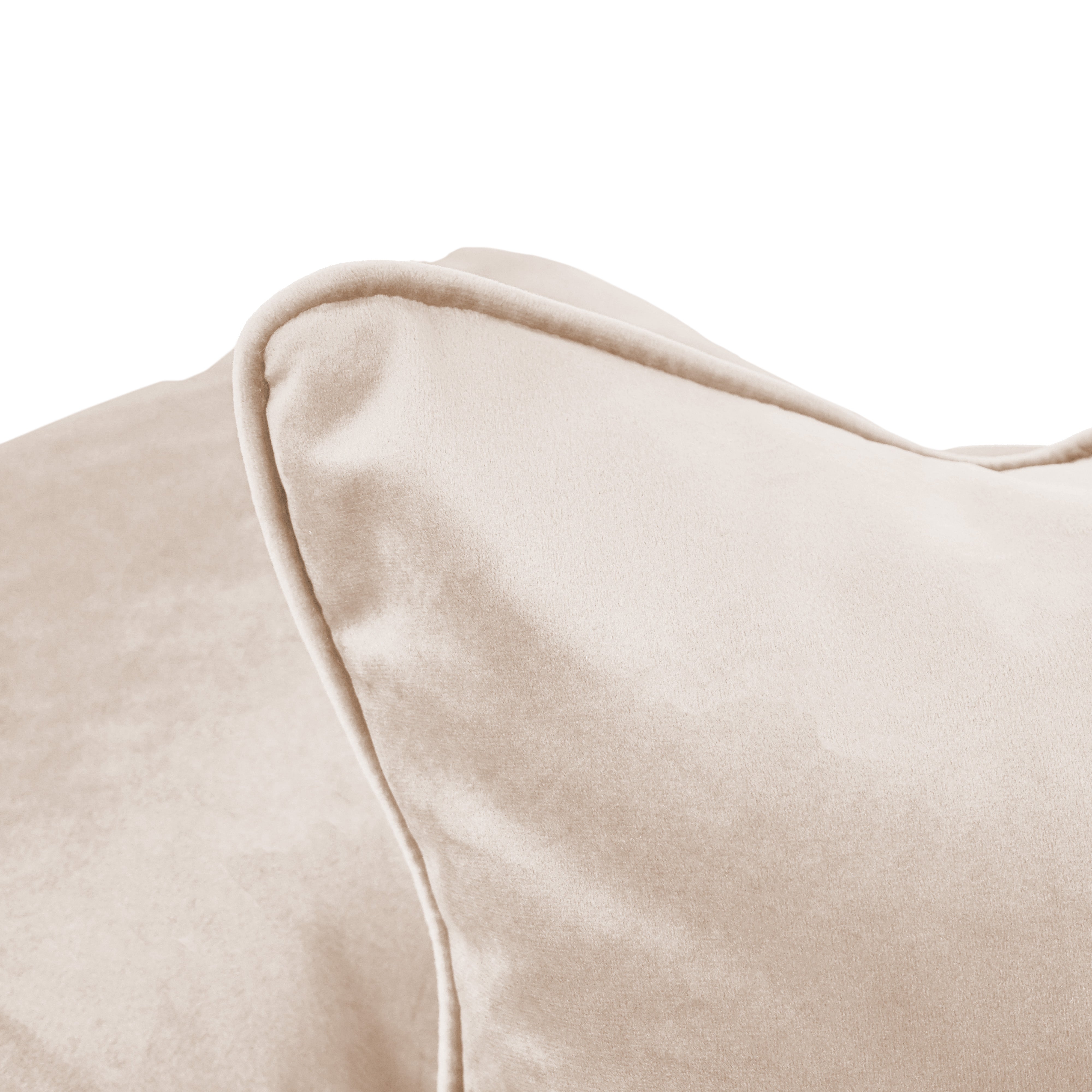 16" x 24" Rectangle Lumbar Microfiber Pillow with Piping, 2-Piece - Beige