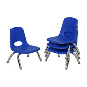 8" Stack Chair with Swivel Glides - Blue