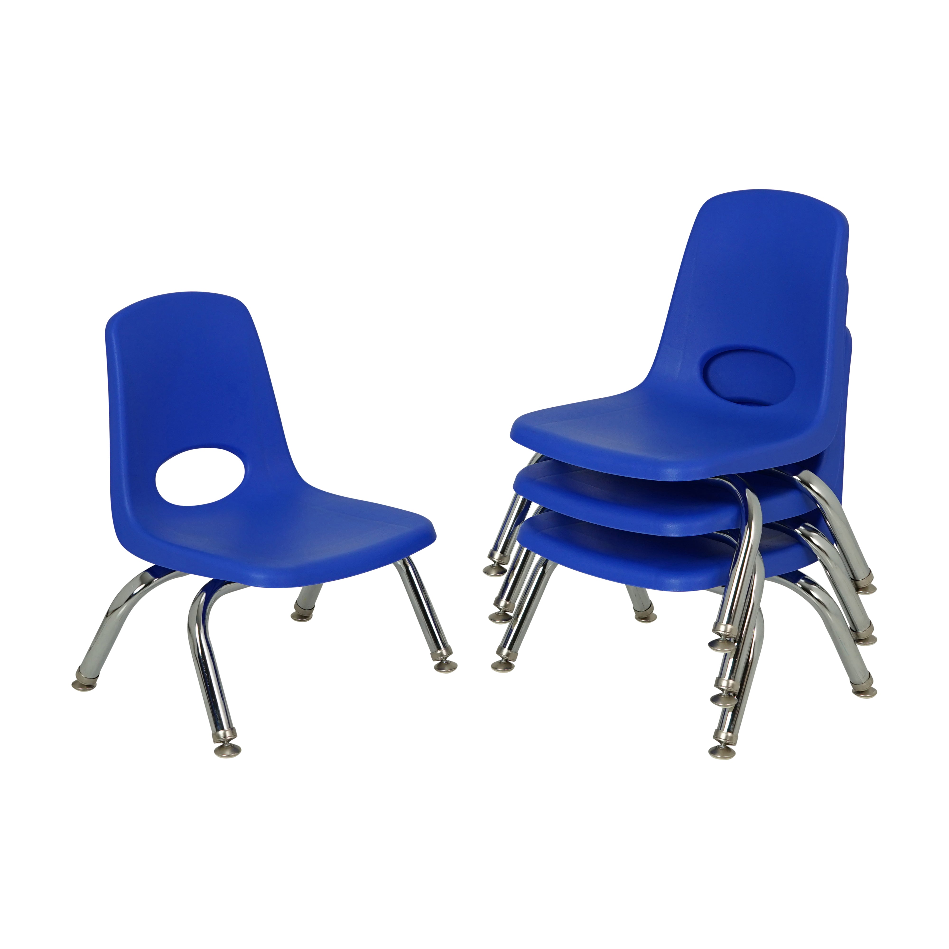 8" Stack Chair with Swivel Glides - Blue