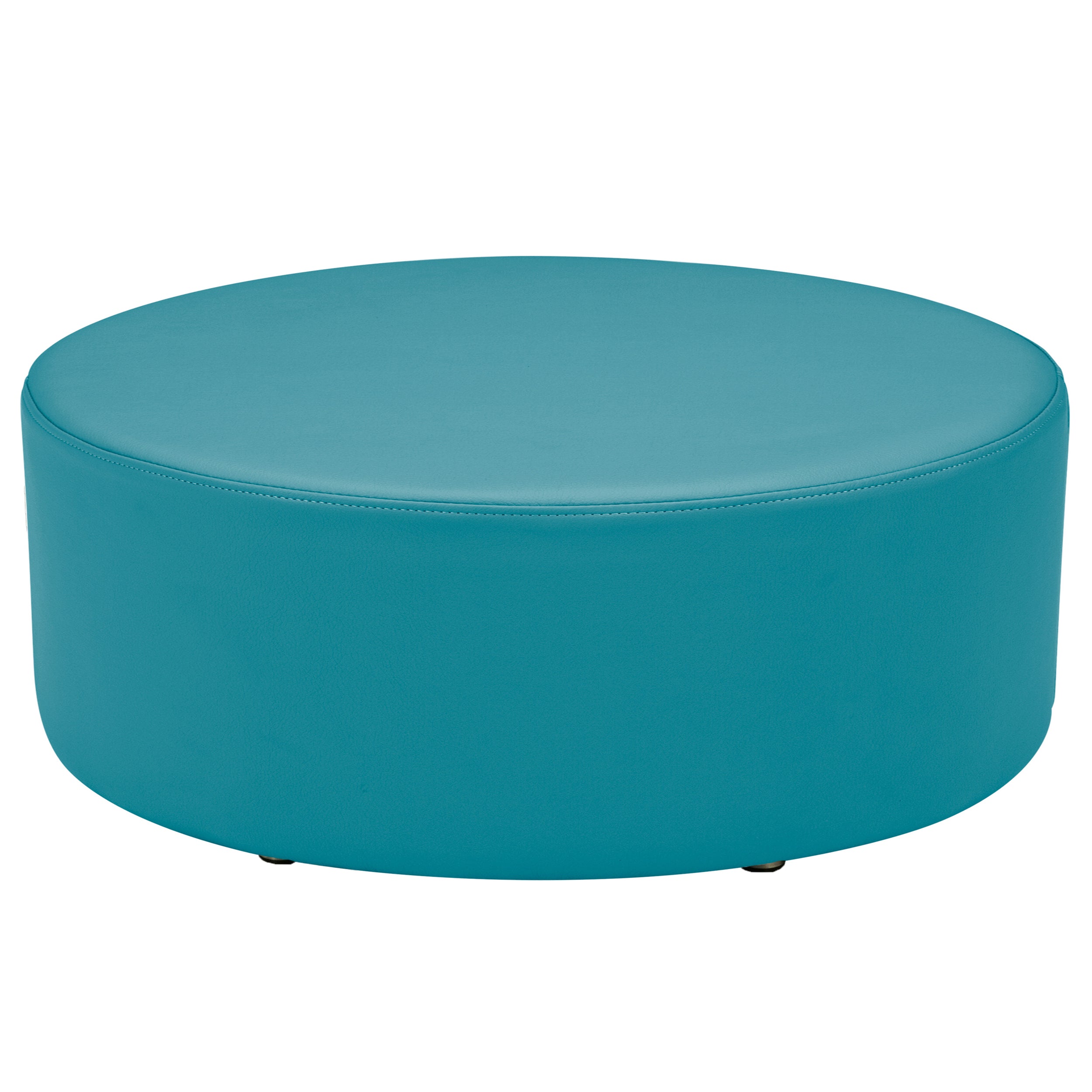 Pro Series Upholstered 30" Round Ottoman 12" Height - Teal