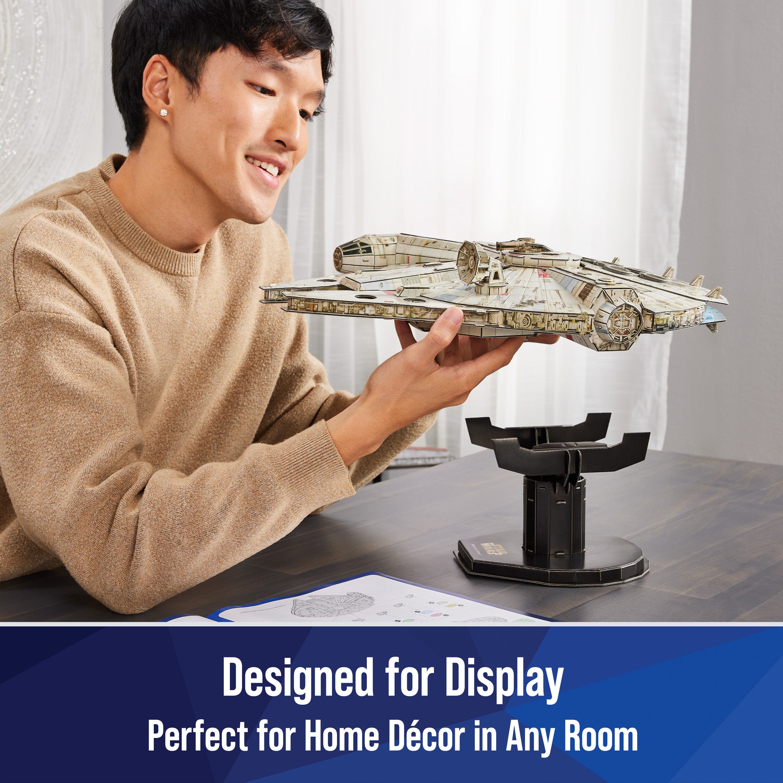 4D Build Star Wars Millennium Falcon 3D Model Kit, Star Wars Gifts, Toys Desk Decor for Fans & Collectors, Adults & Teens 12+