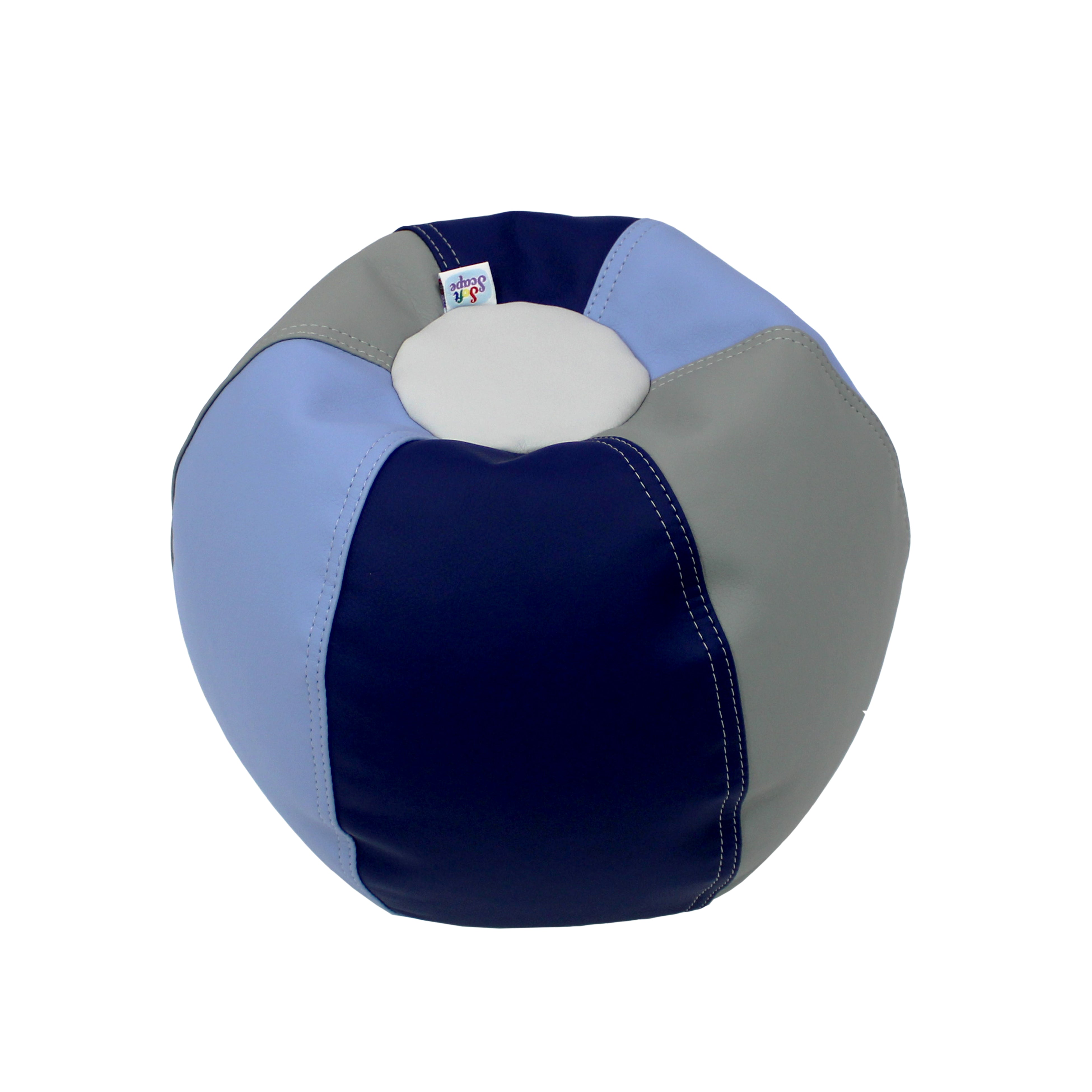 SoftScape Bean Bag Puffs 10" Height, 2-Piece - Navy/Powder Blue