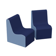 SoftScape Wave Preschool Chairs, 2-Piece - Navy/Powder Blue