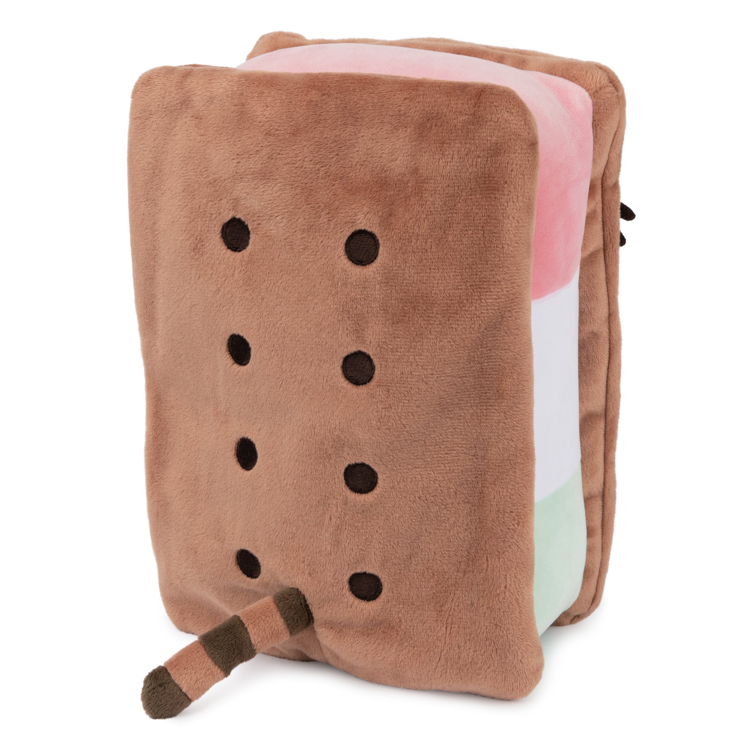 GUND Pusheen Neapolitan Ice Cream Sandwich Pusheen Plush, Stuffed Animal for Ages 8 and Up, Brown, 9.5”