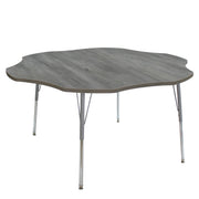 60" Flower La Madera Activity Table with Standard Legs - Light Gray Wood/Silver