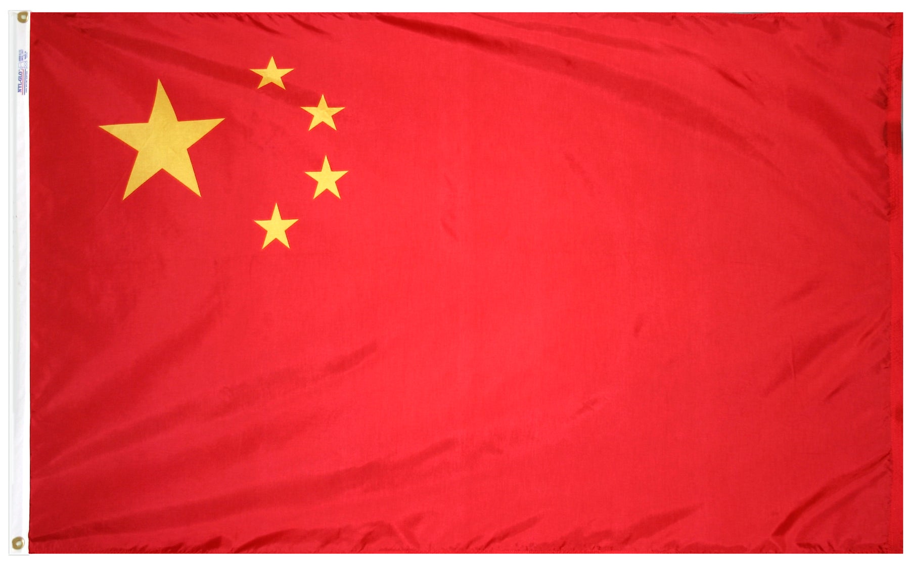 China Flag 5x8 ft. Nylon SolarGuard Nyl-Glo 100% Made in USA to Official United Nations Design Specifications.