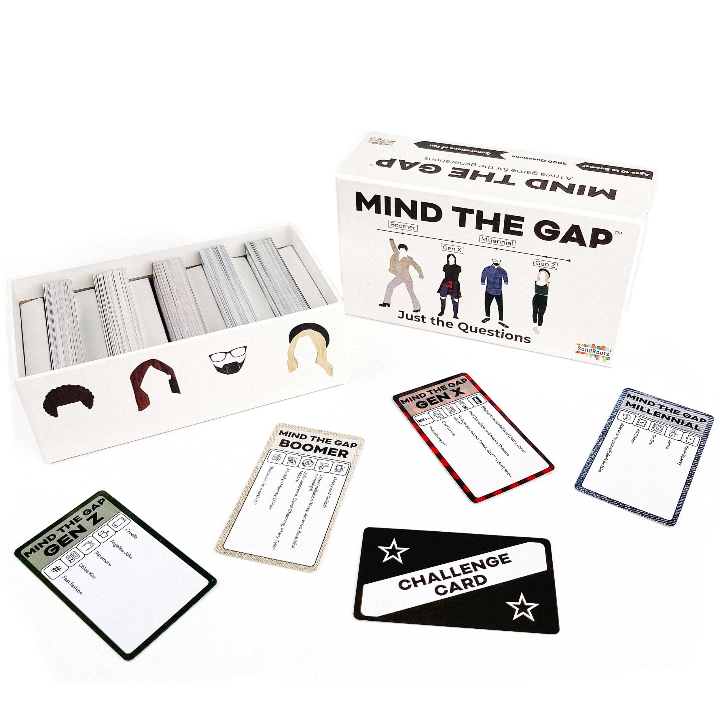 Spin Master Games, Mind the Gap Just the Questions, Expansion Pack With 1000 New questions For All Generations + 50 New Challenge Cards